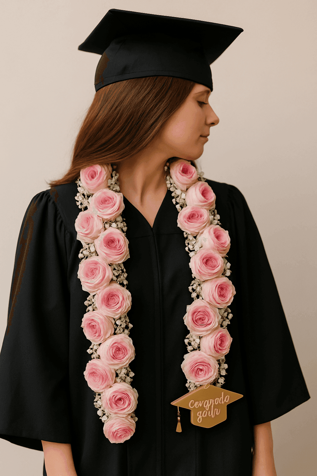 Pink Graduation Flower Necklace - Customizable