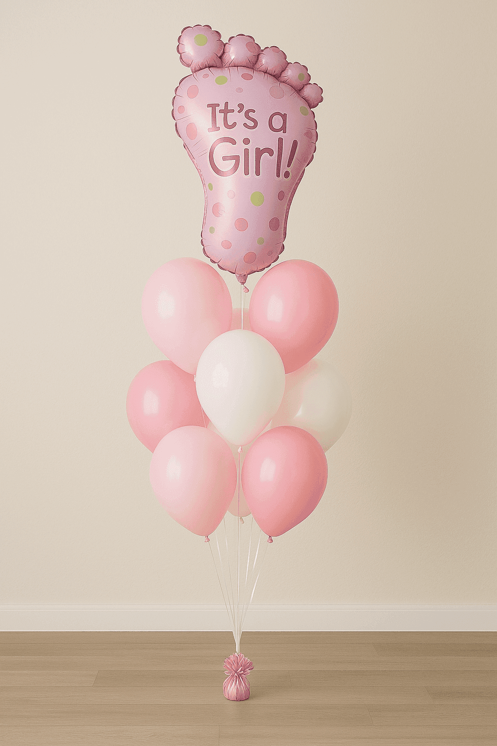 It's A Girl Footprint Balloons