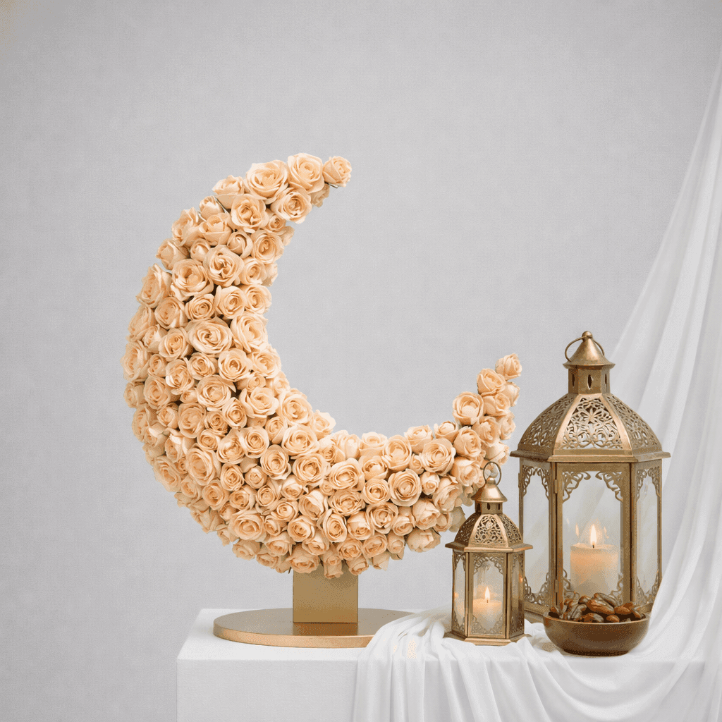 Beige Baby Rose Standing Crescent